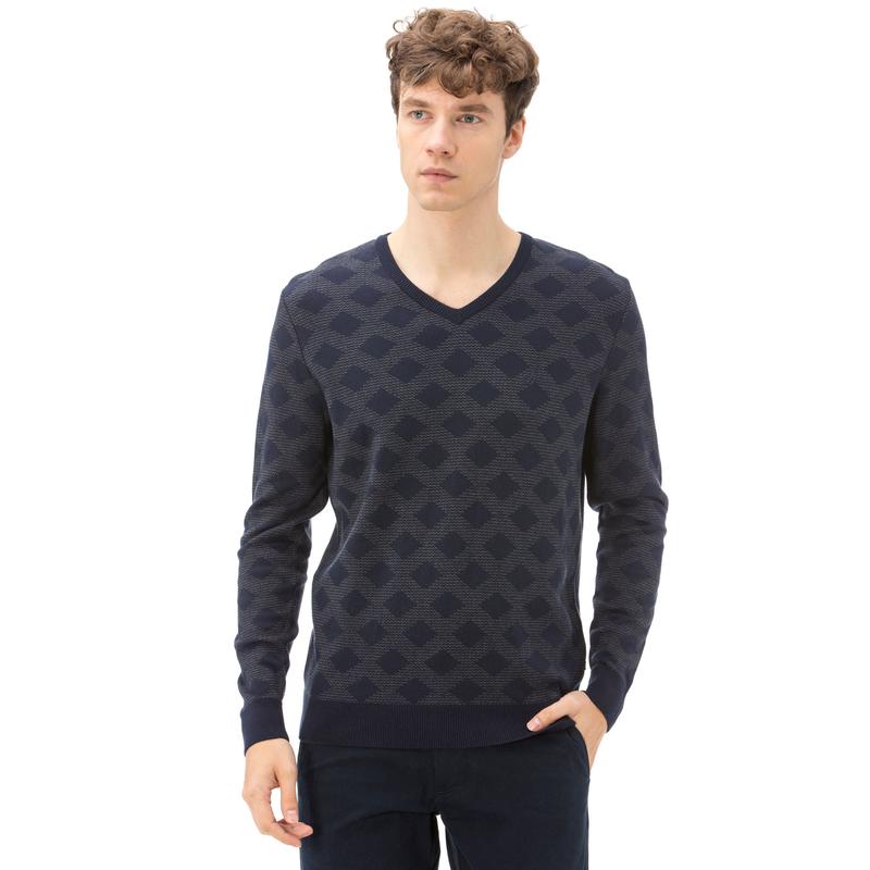 NAUTICA ERKEK CLASSIC FIT V YAKA LACİVERT TRİKO
