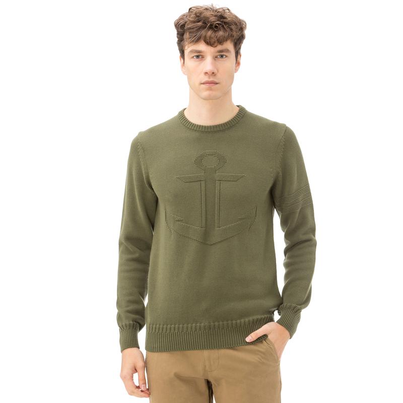 NAUTICA ERKEK CLASSIC FIT HAKİ TRİKO
