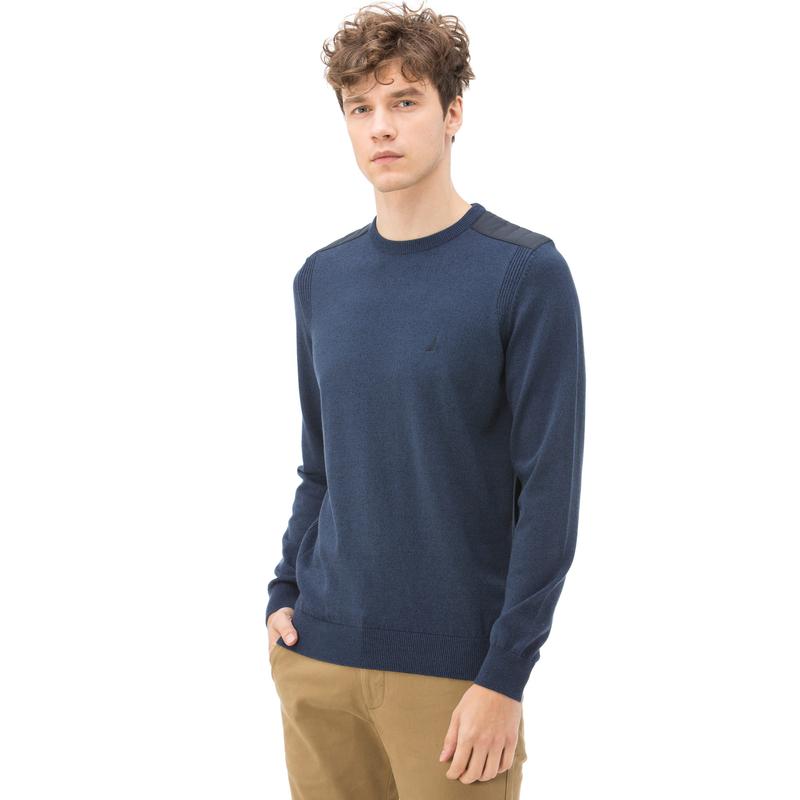 NAUTICA ERKEK CLASSIC FIT BİSİKLET YAKA MAVİ TRİKO