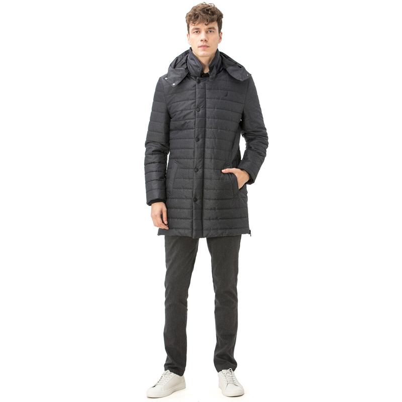 NAUTICA ERKEK KOYU GRİ KAPÜŞONLU PUFFER MONT