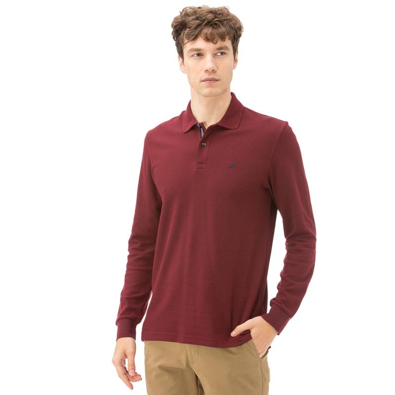 Nautica Erkek Slim Fit Bordo Polo