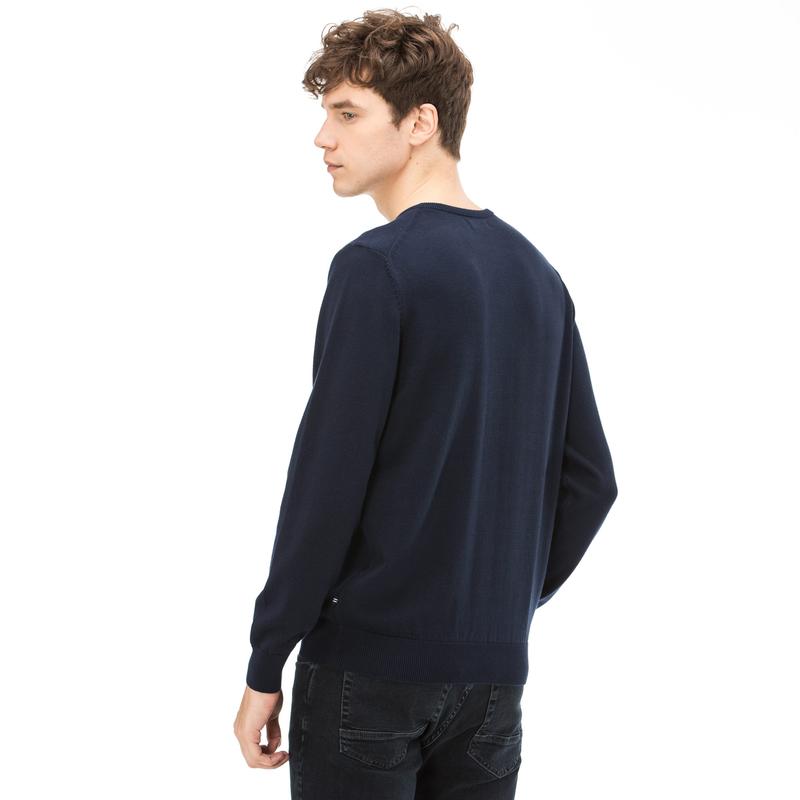 NAUTICA ERKEK CLASSIC FIT V YAKA LACİVERT TRİKO