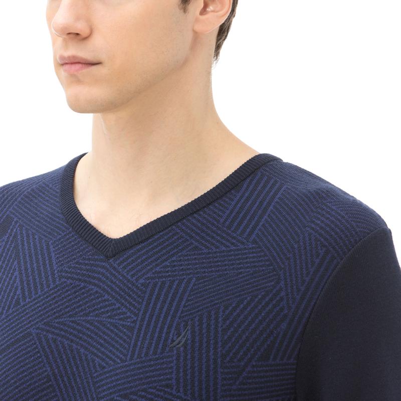 NAUTICA ERKEK CLASSIC FIT V YAKA SİYAH TRİKO