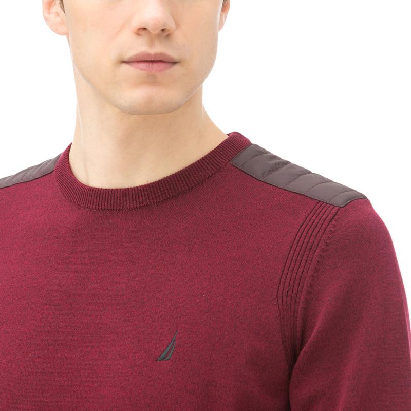 Nautica Erkek Classıc Fıt Bisiklet Yaka Bordo Triko