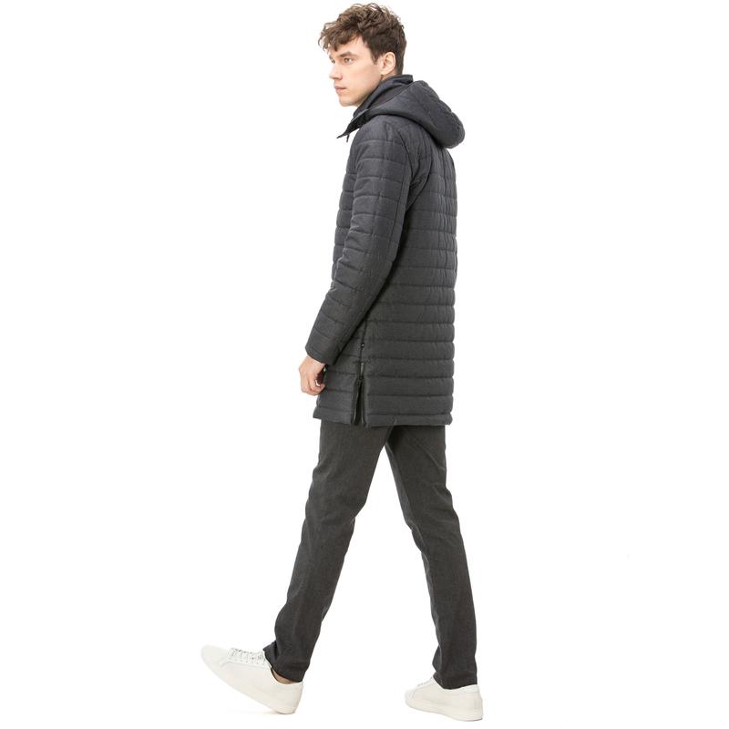 NAUTICA ERKEK KOYU GRİ KAPÜŞONLU PUFFER MONT