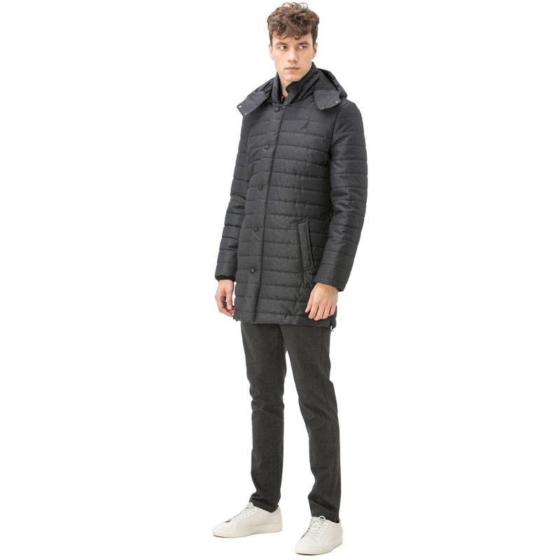 NAUTICA ERKEK KOYU GRİ KAPÜŞONLU PUFFER MONT