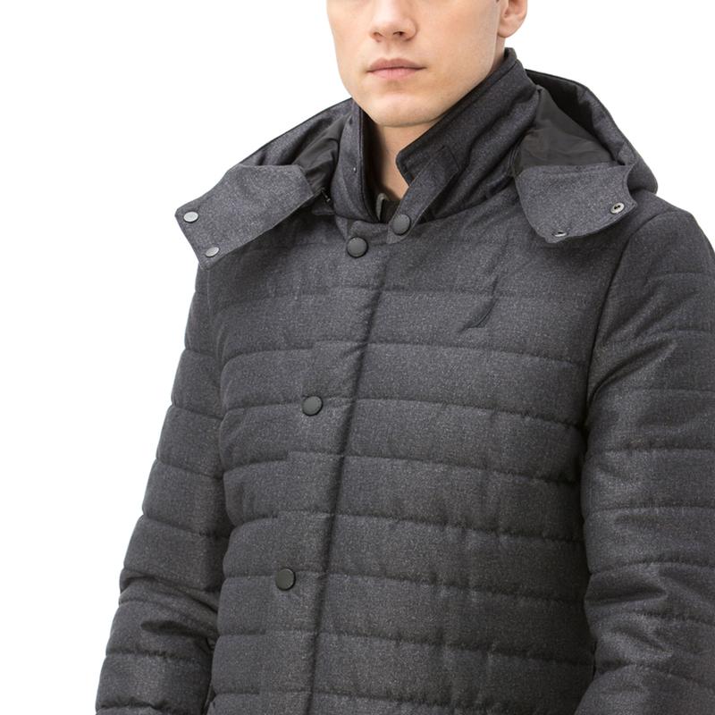 NAUTICA ERKEK KOYU GRİ KAPÜŞONLU PUFFER MONT