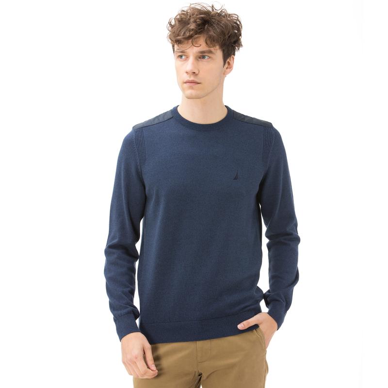 NAUTICA ERKEK CLASSIC FIT BİSİKLET YAKA MAVİ TRİKO