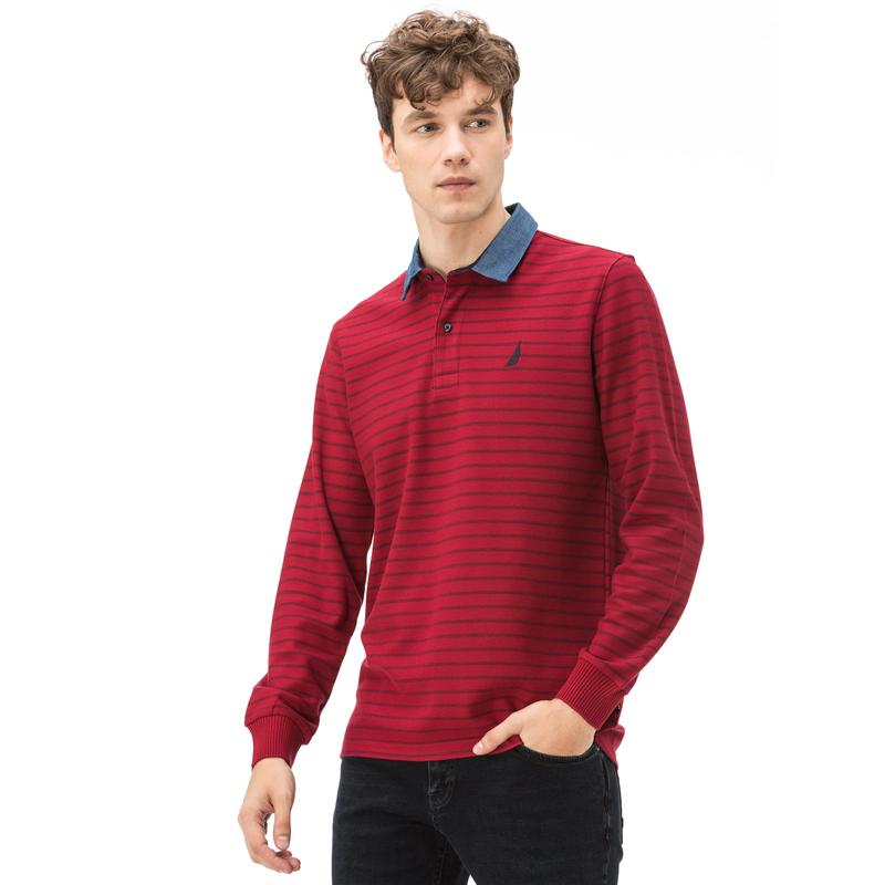 NAUTICA CLASSİC FIT ARMÜRLÜ KIRMIZI ERKEK POLO