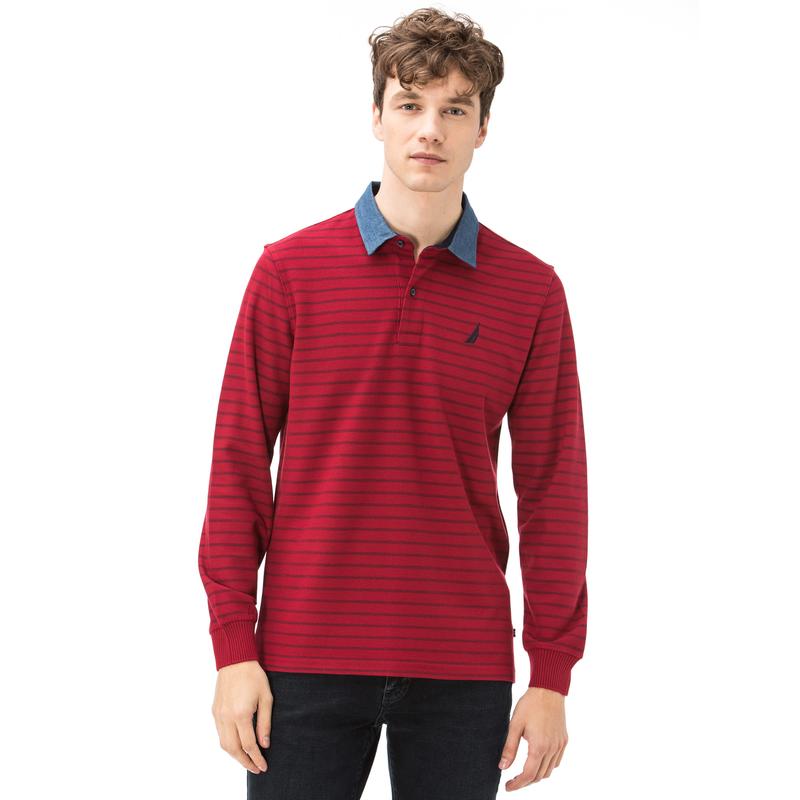 NAUTICA CLASSİC FIT ARMÜRLÜ KIRMIZI ERKEK POLO