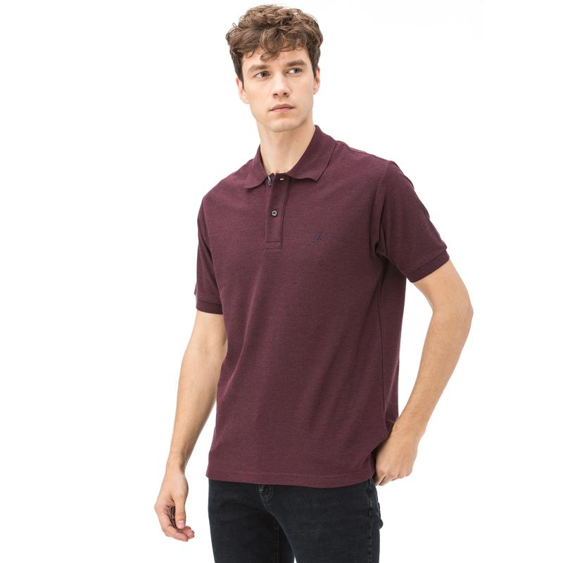 Nautica Erkek Kısa Kollu Classic Fit Bordo Polo