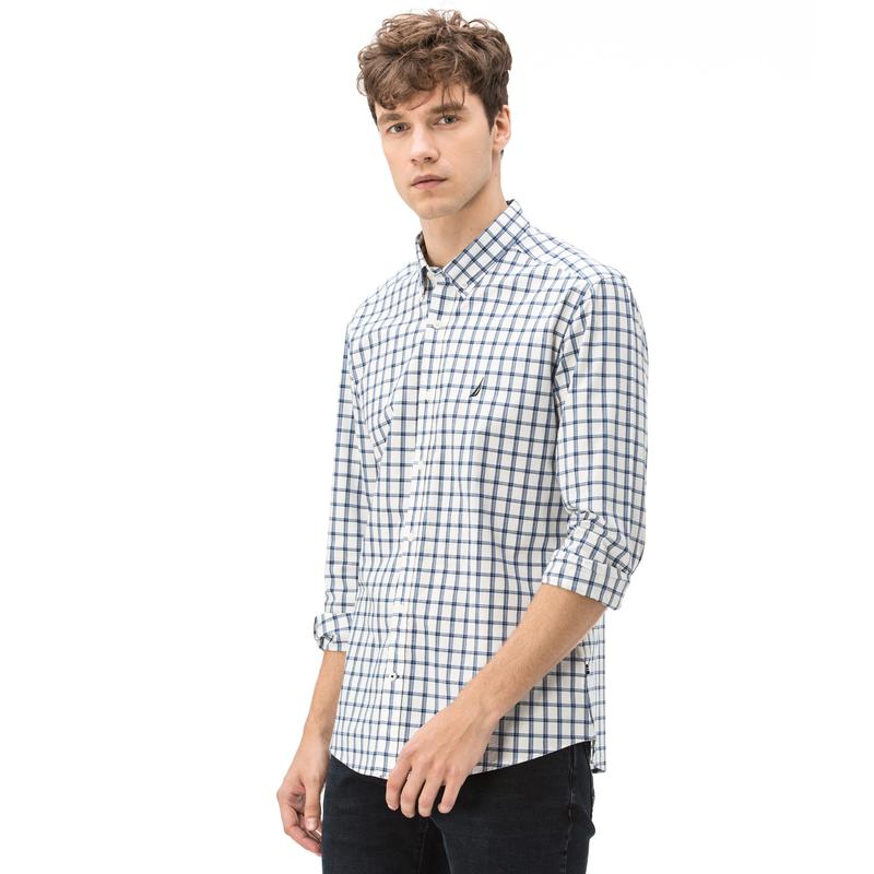 NAUTICA ERKEK SLIM FIT BEYAZ EKOSELİ GÖMLEK