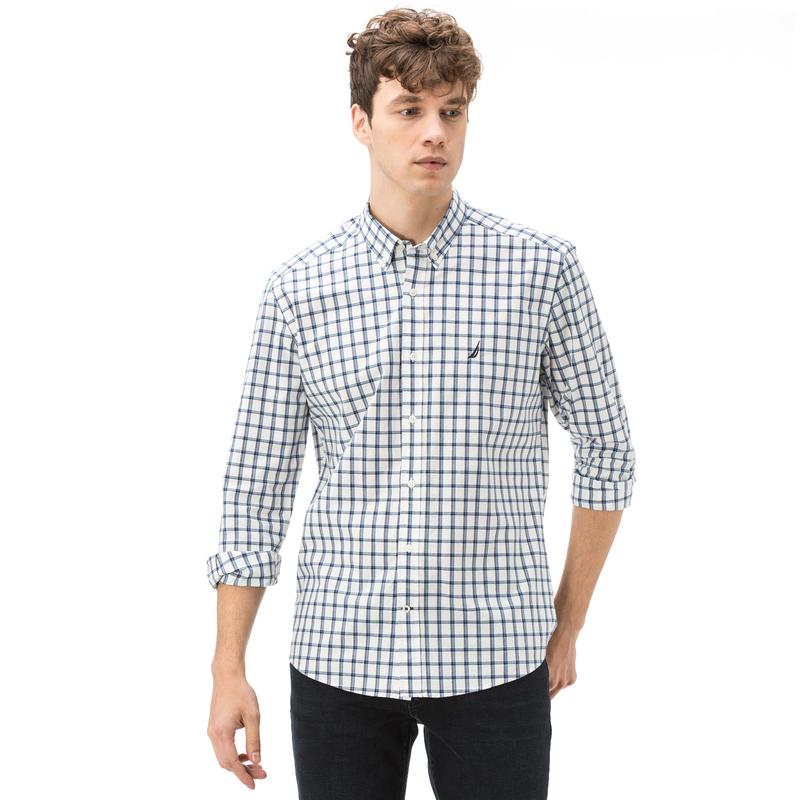 NAUTICA ERKEK SLIM FIT BEYAZ EKOSELİ GÖMLEK