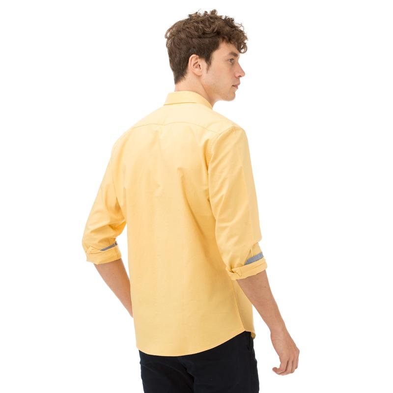 Nautica Erkek Slim Fit Palma Düğmeli Sarı Gömlek