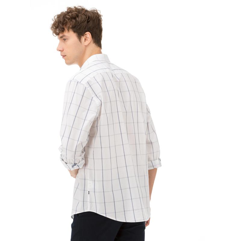 Nautica Classic Fit Beyaz Ekose Erkek Gömlek