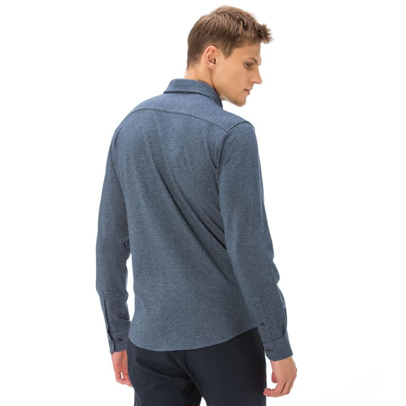 Nautica Erkek Slim Fit Kırışmayan Lacivert Örme Gömlek