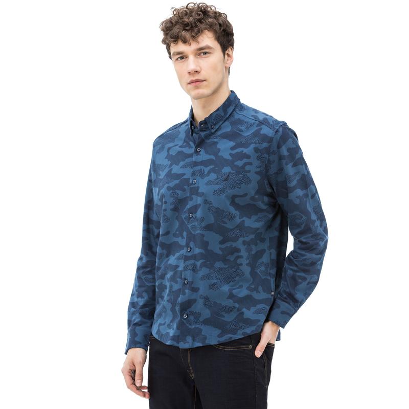 Nautica Erkek Slim Fit Lacivert Örme Gömlek