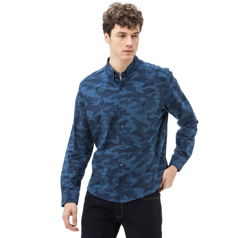Nautica Erkek Slim Fit Lacivert Örme Gömlek