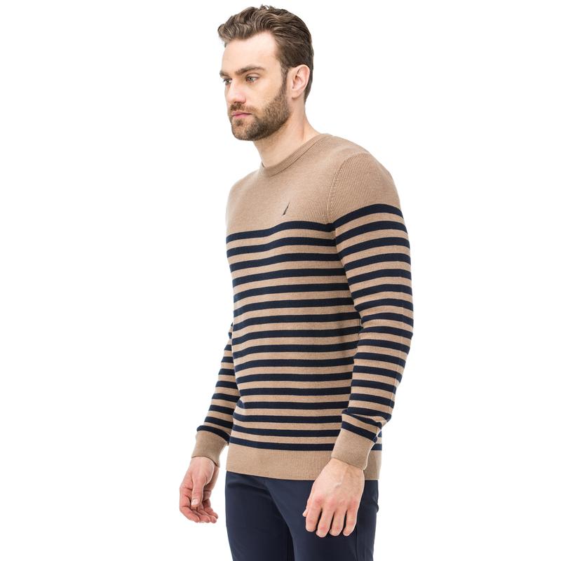 Nautica Erkek Classıc Fıt Camel Triko