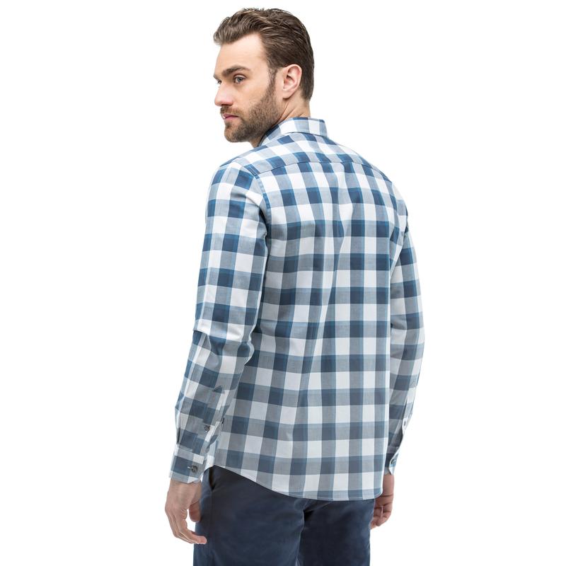 Nautica Erkek Slim Fit Kareli Beyaz Ekoseli Gömlek