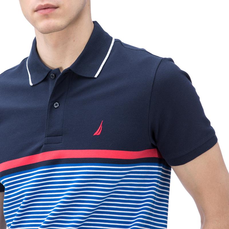 NAUTICA ERKEK LACİVERT KISA KOLLU SLIM FIT POLO
