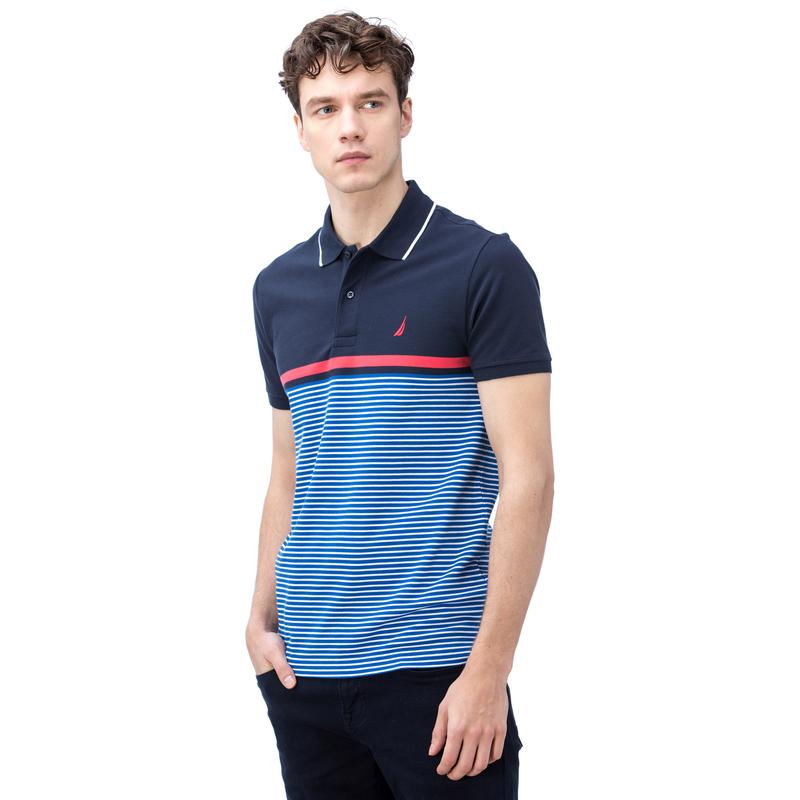 NAUTICA ERKEK LACİVERT KISA KOLLU SLIM FIT POLO