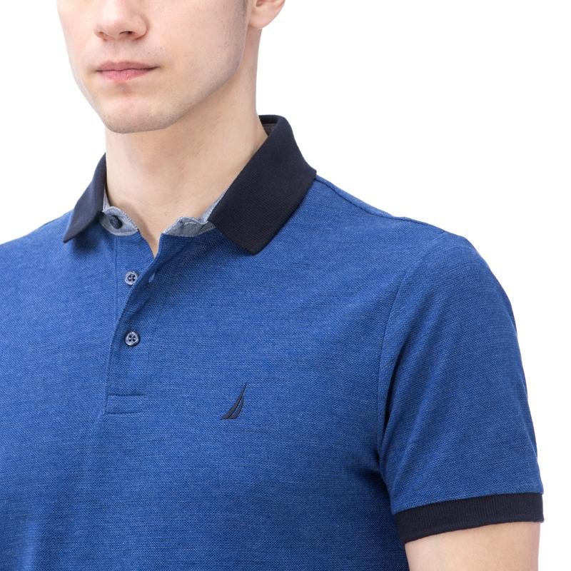 NAUTICA ERKEK MAVİ KISA KOLLU SLIM FIT POLO