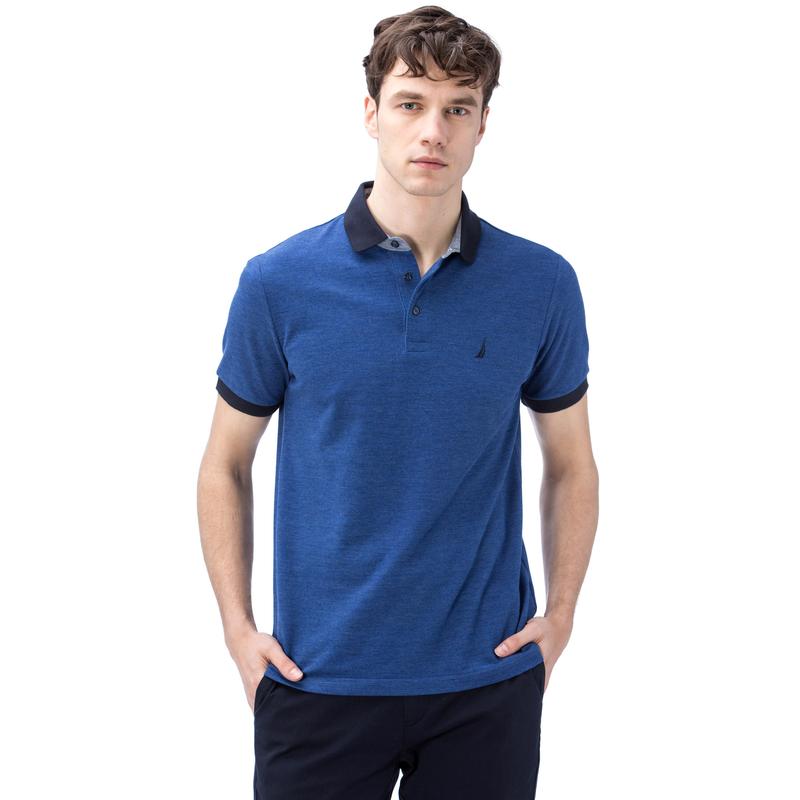 NAUTICA ERKEK MAVİ KISA KOLLU SLIM FIT POLO