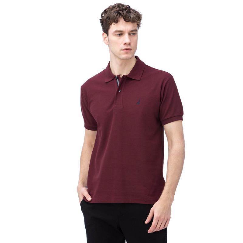 NAUTICA ERKEK BORDO KISA KOLLU POLO