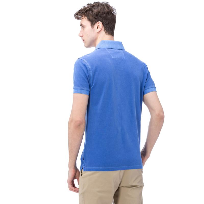 NAUTICA ERKEK MAVİ KISA KOLLU YIKAMALI POLO