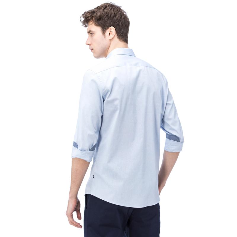 NAUTICA ERKEK MAVİ UZUN KOLLU OXFORD SLIM FIT GÖMLEK