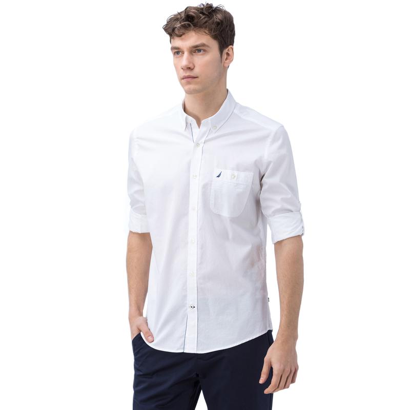 NAUTICA ERKEK BEYAZ UZUN KOLLU SLIM FIT GÖMLEK