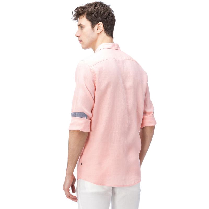 NAUTICA ERKEK PEMBE KETEN GÖMLEK