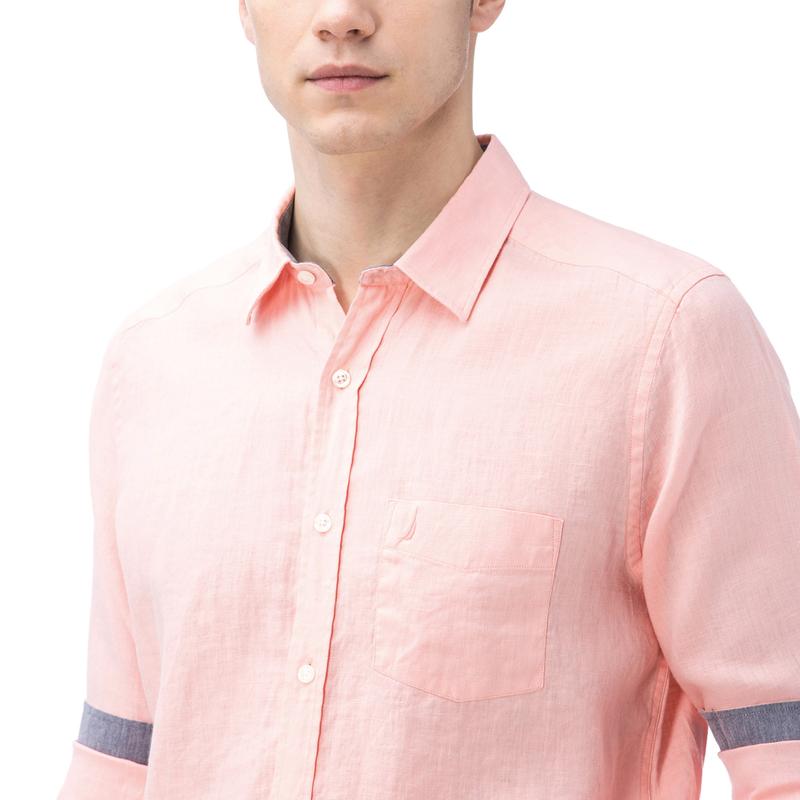 NAUTICA ERKEK PEMBE KETEN GÖMLEK