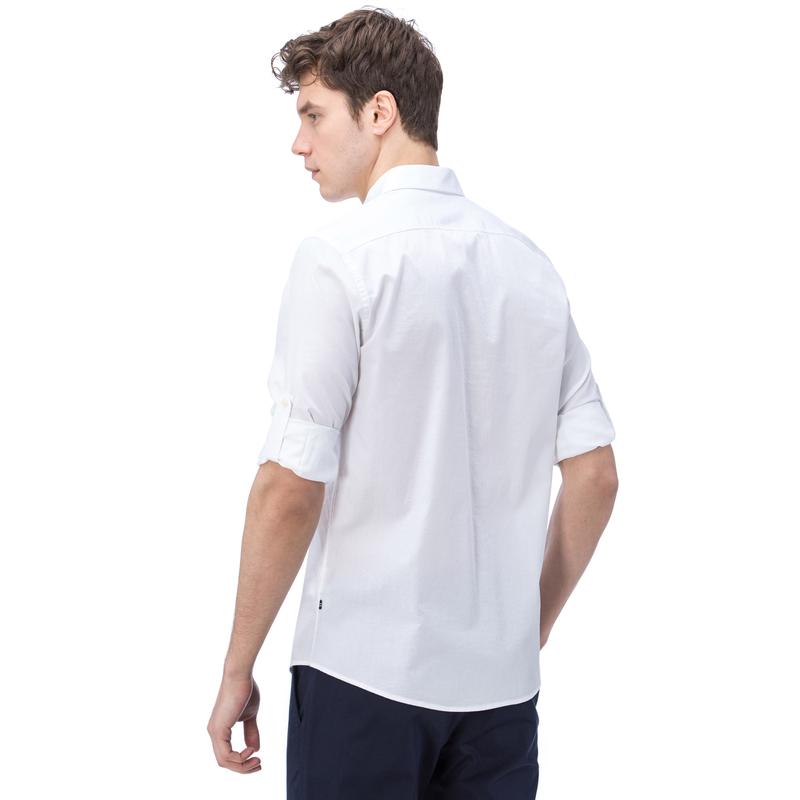 NAUTICA ERKEK BEYAZ UZUN KOLLU SLIM FIT GÖMLEK