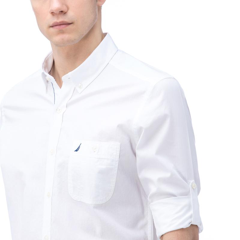 NAUTICA ERKEK BEYAZ UZUN KOLLU SLIM FIT GÖMLEK