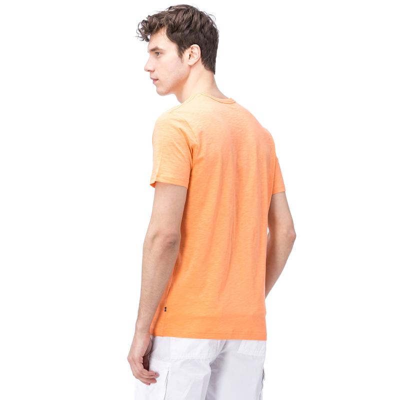 NAUTICA ERKEK TURUNCU KISA KOLLU V YAKA FLAMLI SLIM FIT T-SHIRT
