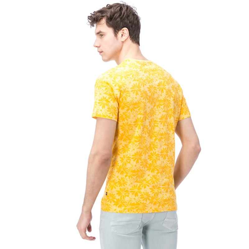 NAUTICA ERKEK SARI KISA KOLLU SLIM FIT T-SHIRT