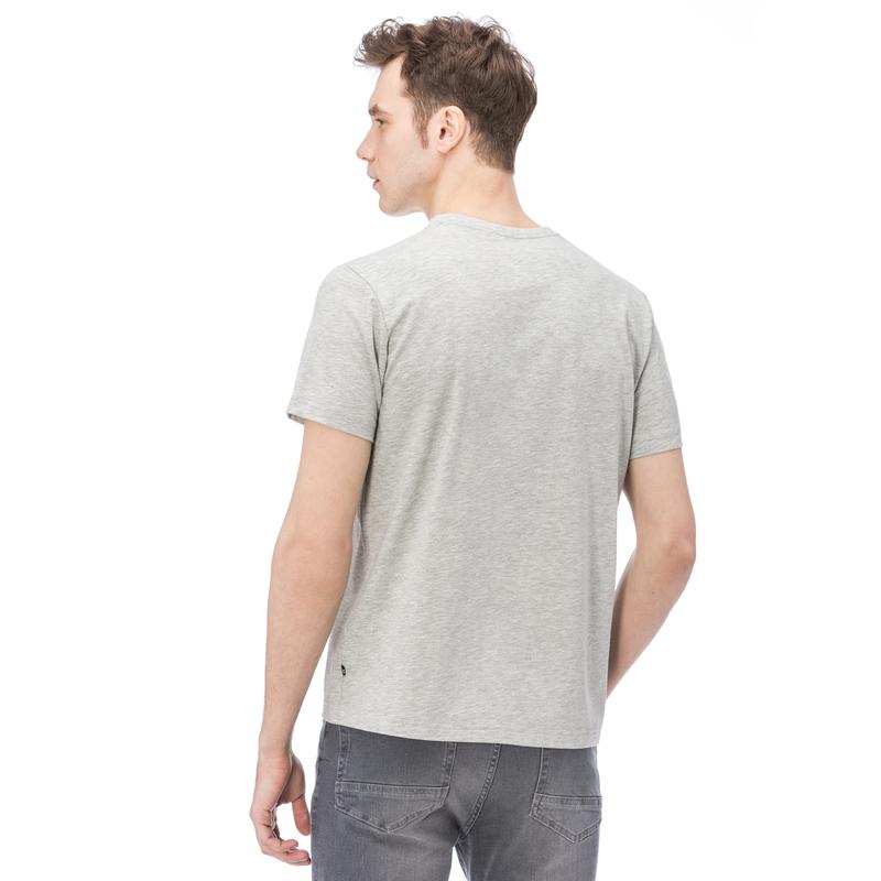 NAUTICA ERKEK GRİ KISA KOLLU V YAKA SLIM FIT T-SHIRT
