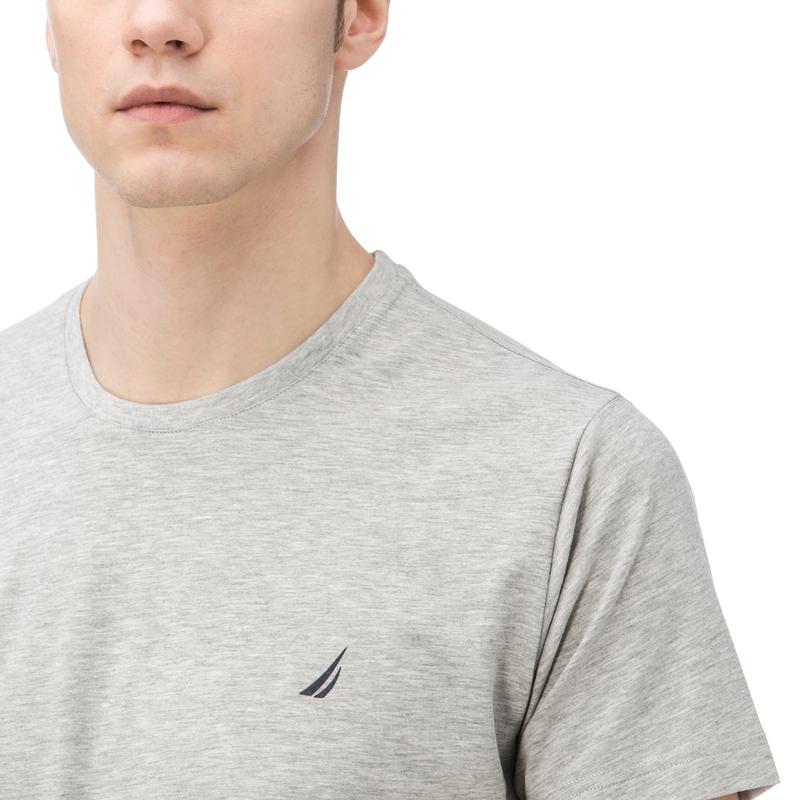NAUTICA ERKEK GRİ KISA KOLLU BİSİKLET YAKA SLIM FIT T-SHIRT