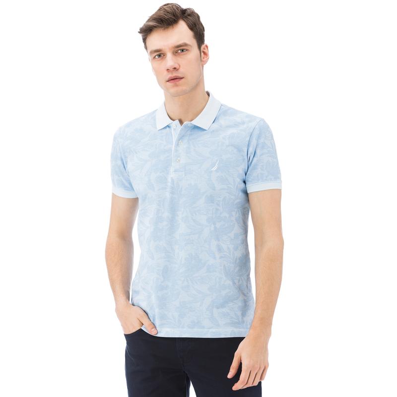 NAUTICA ERKEK MAVİ KISA KOLLU SLIM FIT POLO