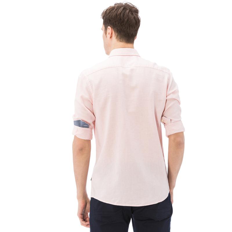 NAUTICA ERKEK PEMBE UZUN KOLLU SLIM FIT GÖMLEK