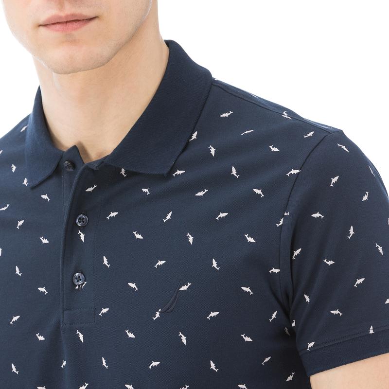 NAUTICA ERKEK LACİVERT KISA KOLLU SLIM FIT POLO