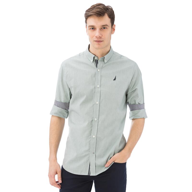 NAUTICA ERKEK YEŞİL UZUN KOLLU OXFORD SLIM FIT GÖMLEK