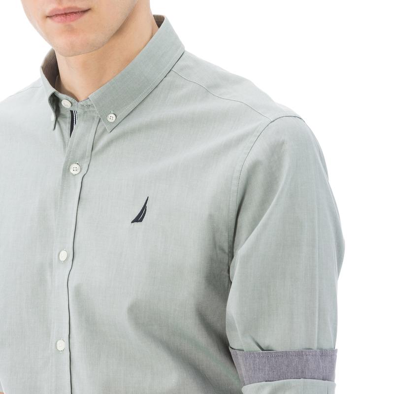 NAUTICA ERKEK YEŞİL UZUN KOLLU OXFORD SLIM FIT GÖMLEK