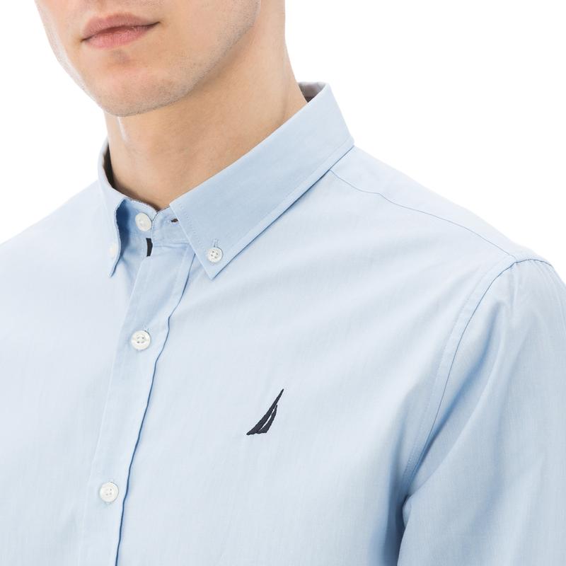 NAUTICA ERKEK MAVİ UZUN KOLLU OXFORD SLIM FIT GÖMLEK
