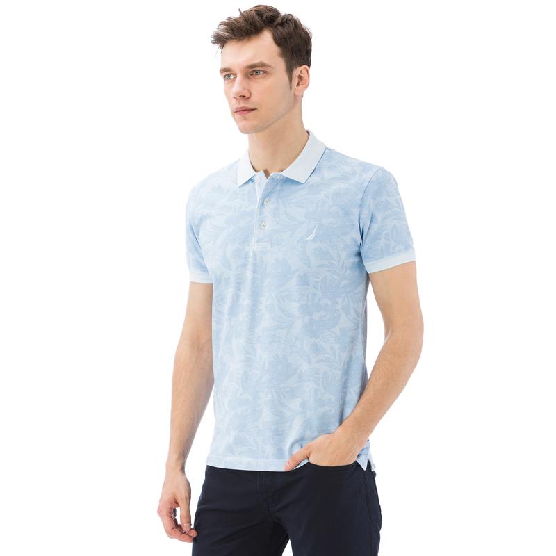NAUTICA ERKEK MAVİ KISA KOLLU SLIM FIT POLO