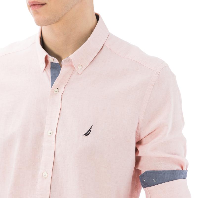 NAUTICA ERKEK PEMBE UZUN KOLLU SLIM FIT GÖMLEK