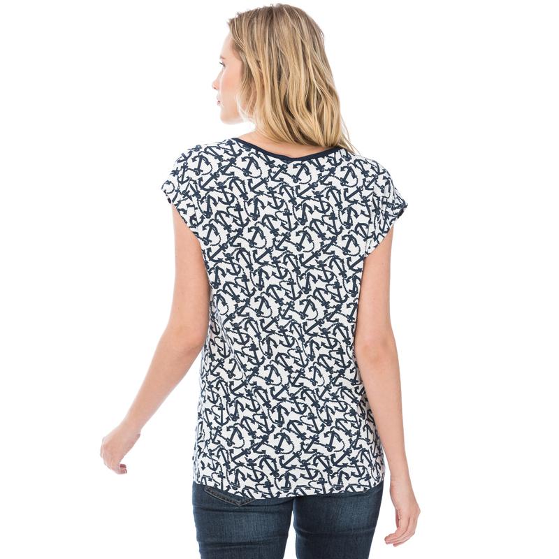 NAUTICA KADIN LACİVERT V YAKA T-SHIRT