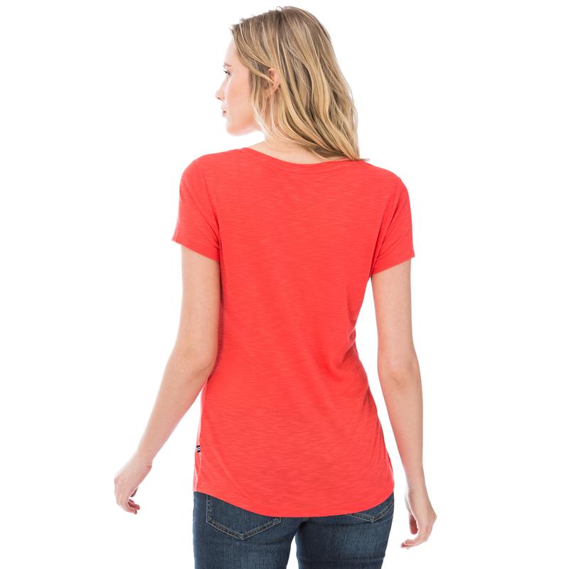 NAUTICA KADIN TURUNCU KISA KOLLU V YAKA T-SHIRT